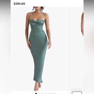 House of CB Charmaine Maxi dress - Pine XS, Plus Cup